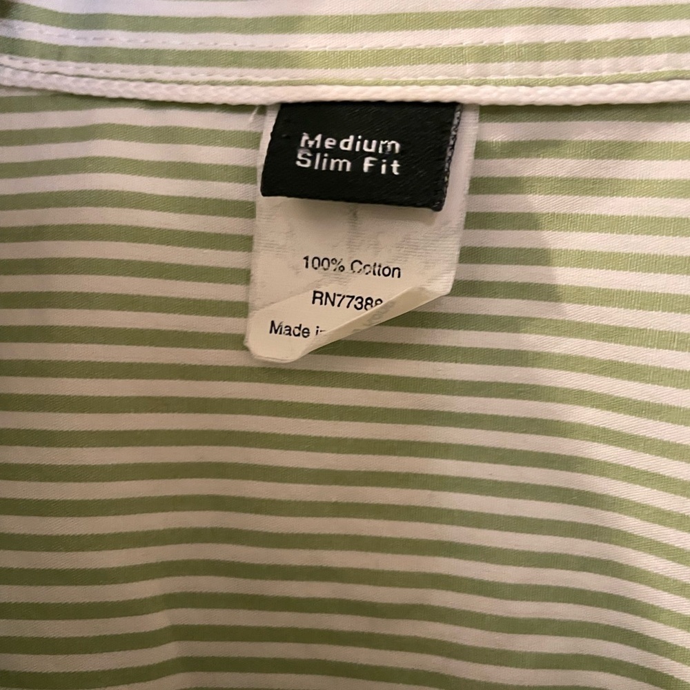 J. Crew Green Preppy Striped Classic Button-Up Shirt, Size M, Slim Fit. - Picture 3 of 6
